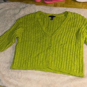 Cropped Green Forever 21 Sweater